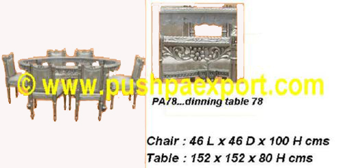 Silver Dinning Table (6pc Chair Set)